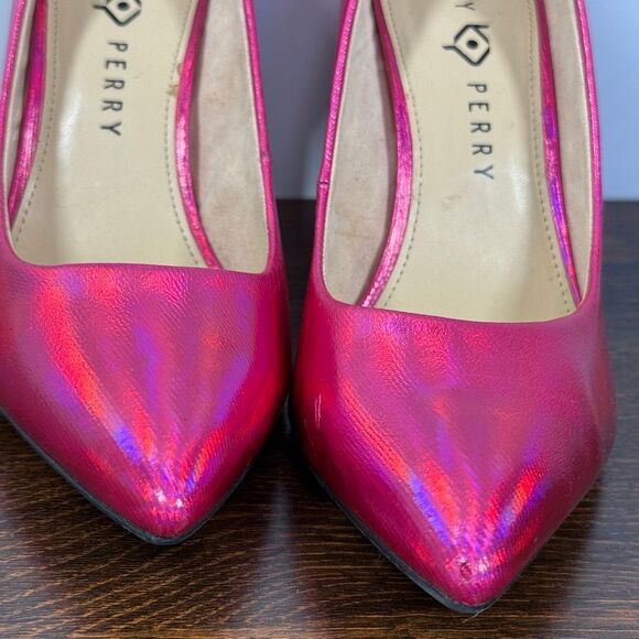 Katy Perry The Sissy hot pink iridescent 4” heel size 10 - Picture 4 of 10